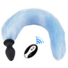 Kinky Puppy Plug Queue vibrant Fox Tail Vibe 6.5 x 3.2cm Queue 40cm Bleue